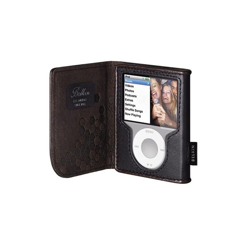 Belkin Leather Folio for iPod nano - Black / Chocolate